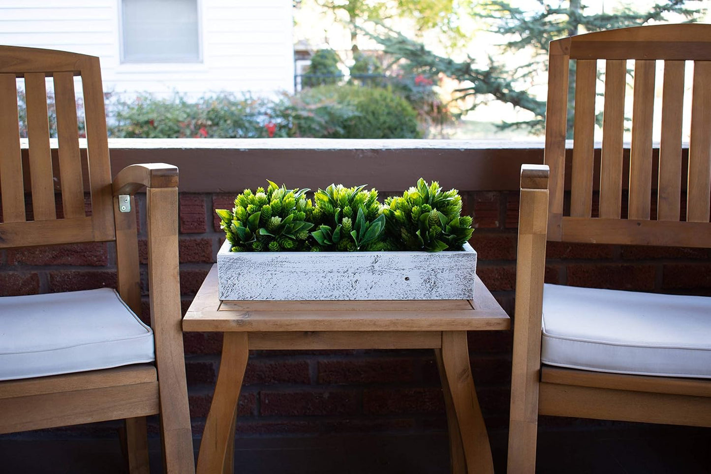 Small Wooden Planter Box – Rustic 1-Pack Wood Window Planter Box Set for Centerpieces & Storage – Durable Wooden Boxes for Decor - Perfect Toilet Basket for Bathroom Organizer