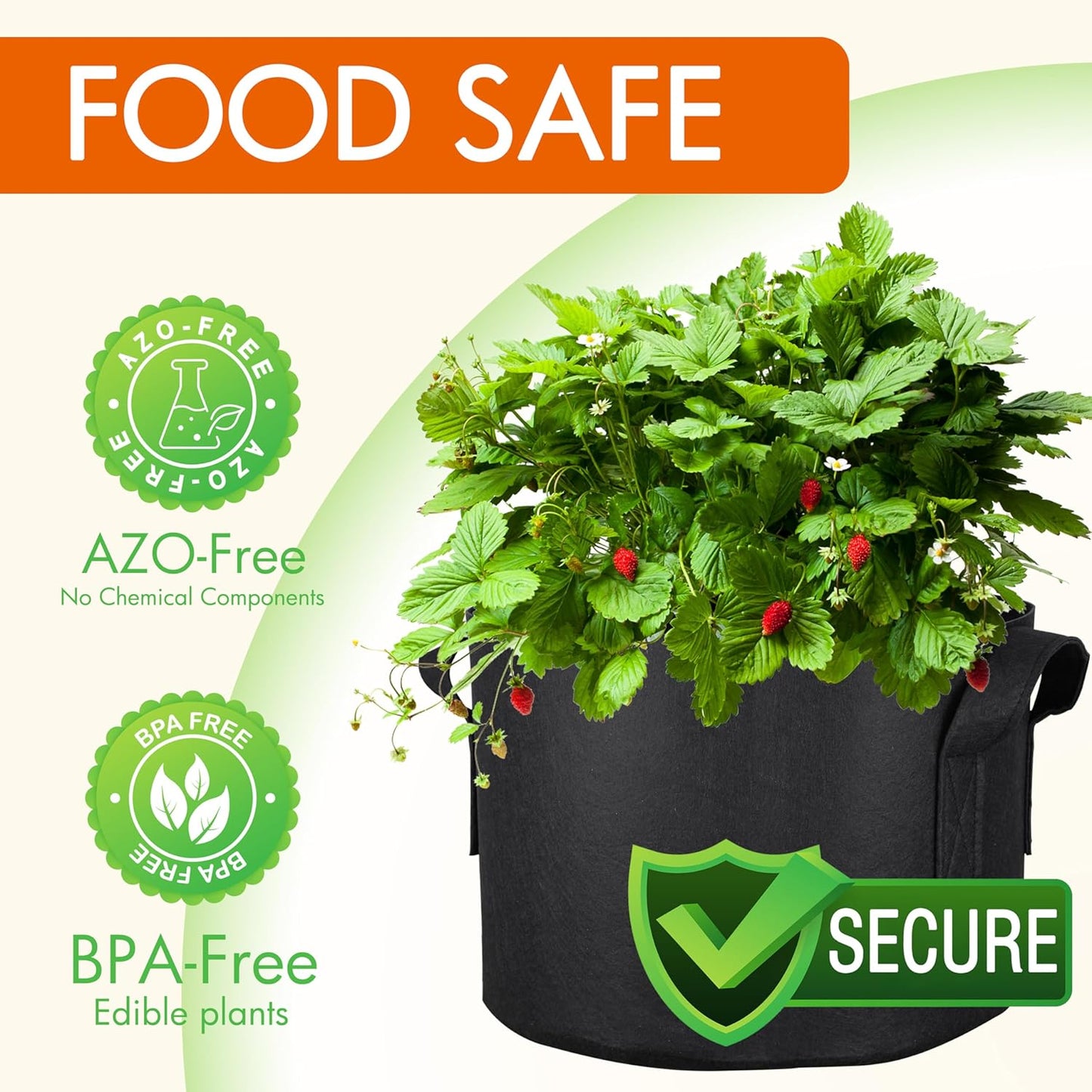 Gardzen 20-Pack 5 Gallon Grow Bags, Aeration Fabric Pots with Handles, Heavy Duty Plant Bags for Plants