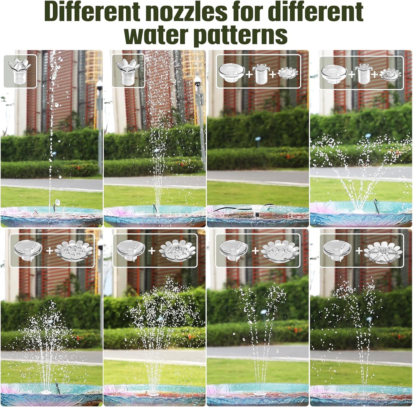 AISITIN Solar Fountain Pump for Bird Bath Upgraded 2024, 3.5W Solar Water Pump DIY Kit with 9.8ft Cord & Multiple Nozzles, Solar Bird Bath Fountain with Wire for Garden, Ponds and Outdoor