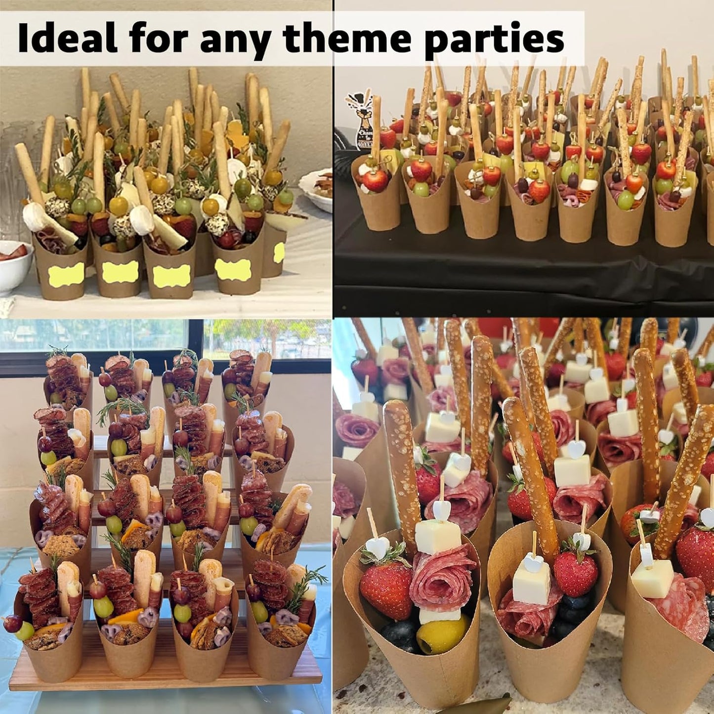 CAMKYDE 50 Pcs French Fries Holder, 12oz Disposable Paper French Fry Cups Charcuterie Cups for all Occasions (12oz)