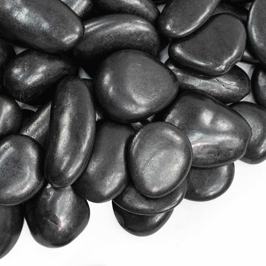 Large River Rocks 20lbs, 2-3 Inch Black Pebbles for Plants, High Polished Natural Decorative Stones for Aquarium Vase Filler Fish Tank Landscaping Garden