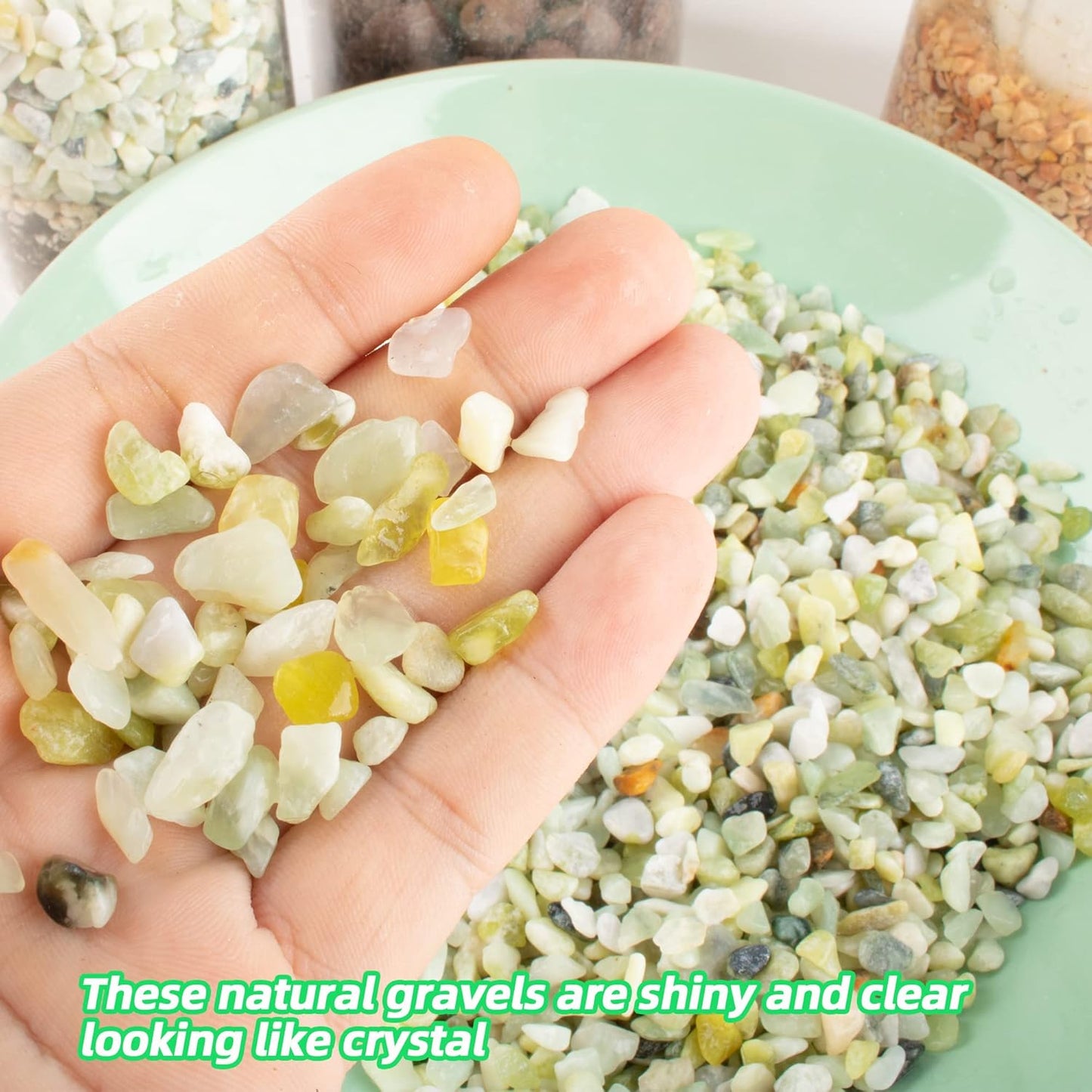 18lb Natural Gravel for Aquarium Succulents Bonsai Terrarium Fish Tank,1/5" Decorative Stone for Plants Indoor