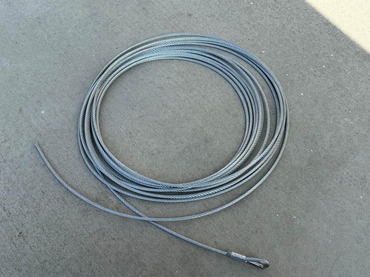Sandbaggy 3/16" x 50 ft Galvanized Braided Steel Cable w/Looped End (7x19 Wire Rope) (10, Silver, 3/16" x 50 ft)