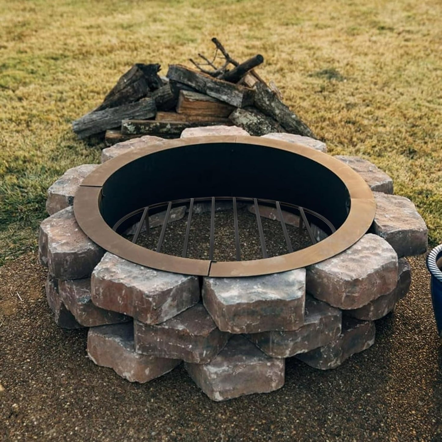 onlyfire Round Fire Pit Grate with 4 Legs for Outdoor Campfire Grill Cooking, 19 Inch