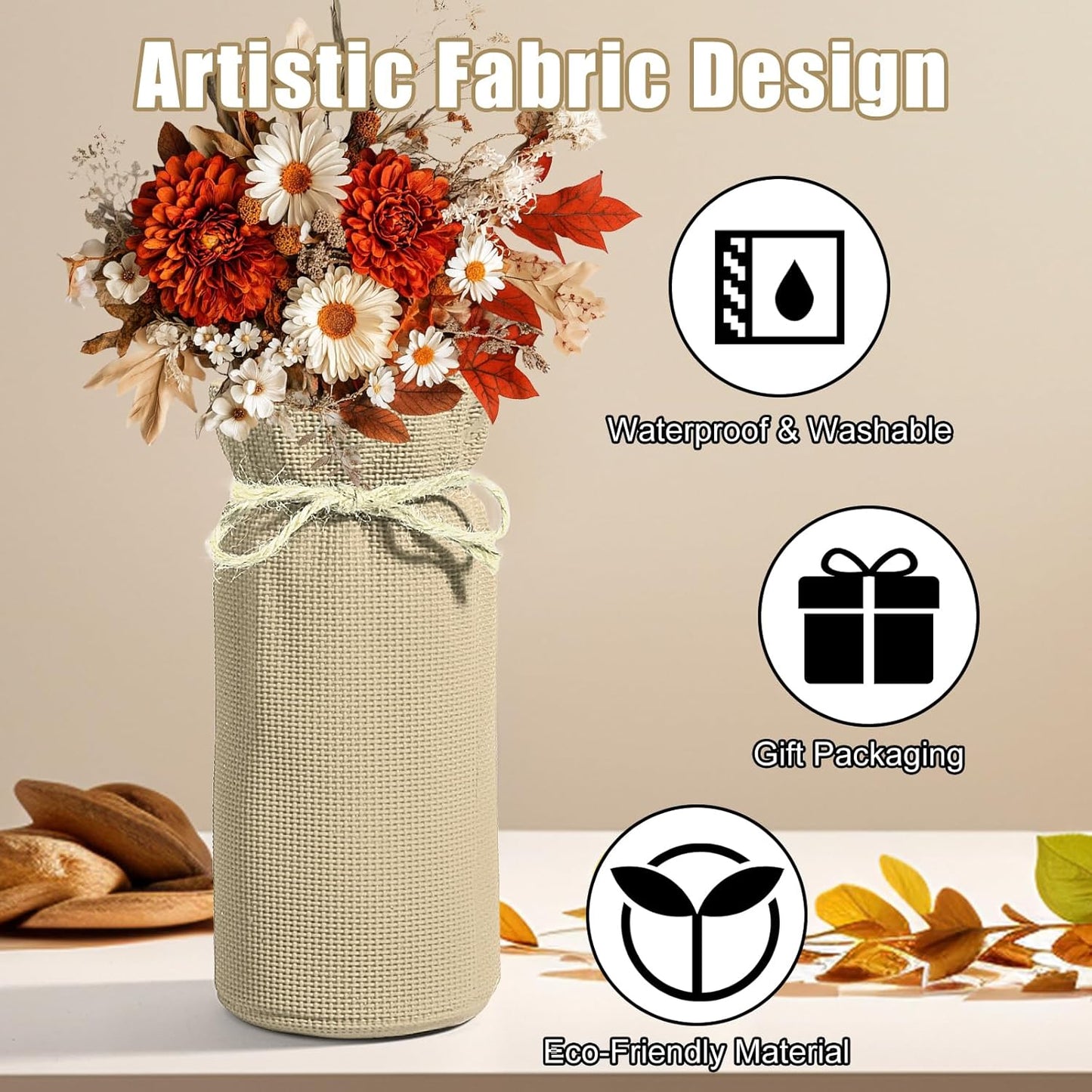 Fall Decor Vase for Flowers Fall Centerpieces for Tables Vases Home Decor Vintage Flower Vase Dining Table Centerpiece Decor(White)