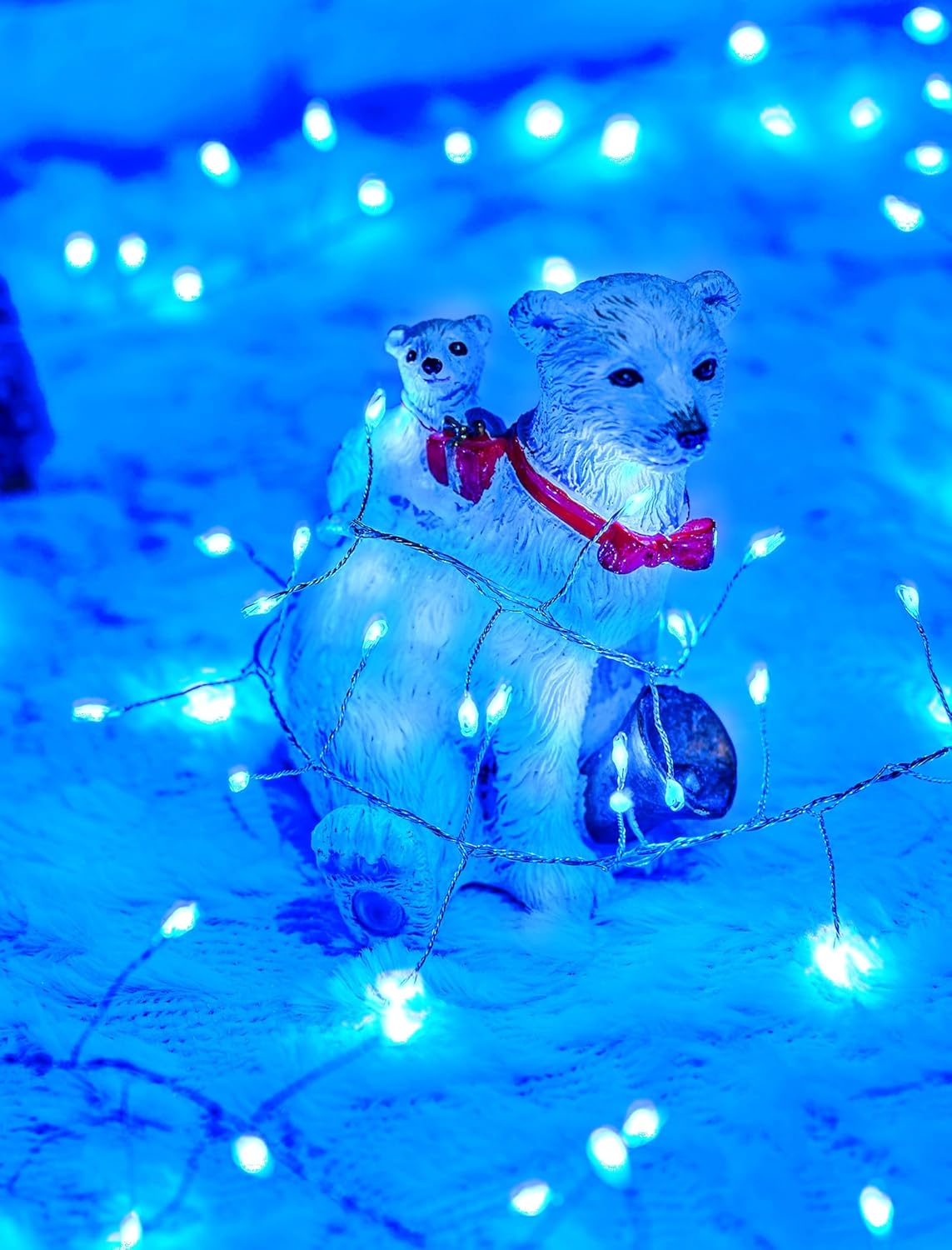 Brightown Solar Lights for Outside, 19.6Ft 240 LED Solar String Lights Outdoor Waterproof, 8 Modes Firecracker Balcony Lights for Tree Patio Christmas Party Wedding Decor (Blue)