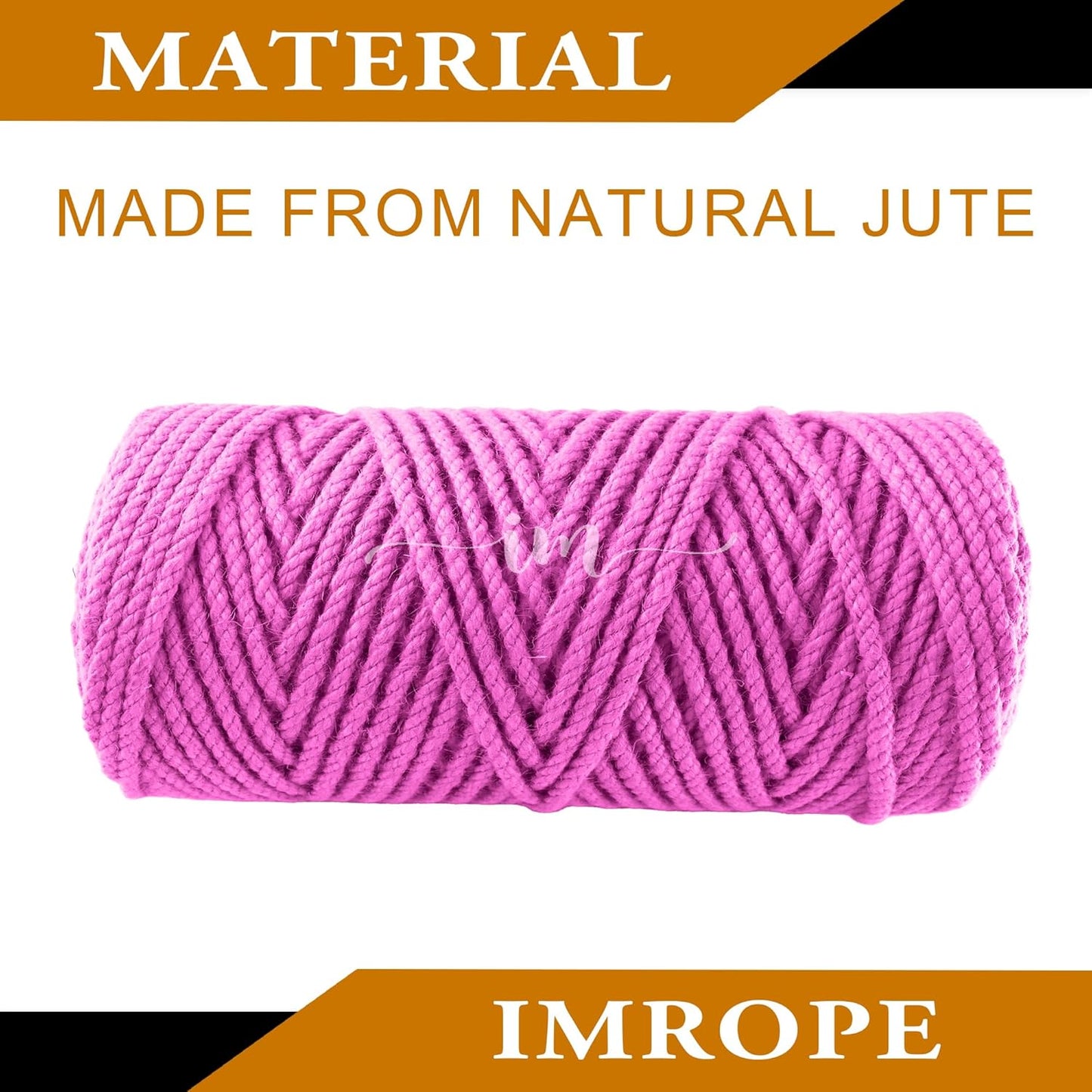 4mm x 100 Feet Pink Jute Rope, Twine for Gardening Tomato Climbing Plant Tie Floristry Crafts Gift Wrapping Packing Decor