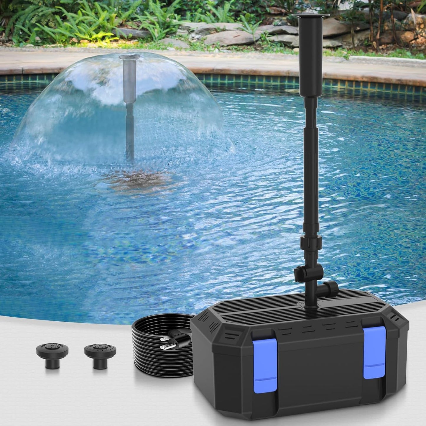 All-in-One Koi Pond Pumps for Outdoor Ponds 500-750 Gal, 850GPH Pond Fountain Kit with 3 Spray Patterns, Pond Filter Fountain Pump for Garden, Water Feature, Upgradeable for LED & U - V Lamp