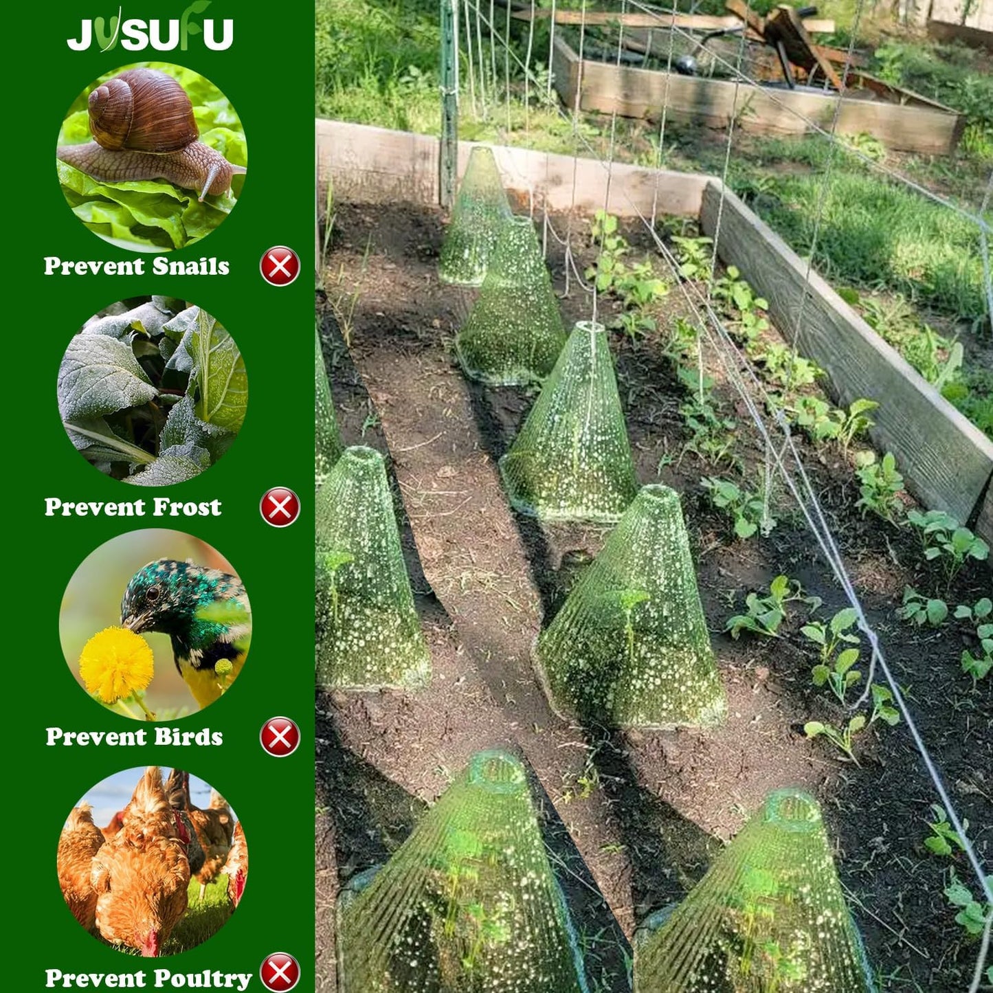 Garden Cloches for Plants, 20 Pack Plant Covers Reusable Plant Bell Cover Protects Plants from Birds, Frost,Snails Etc.