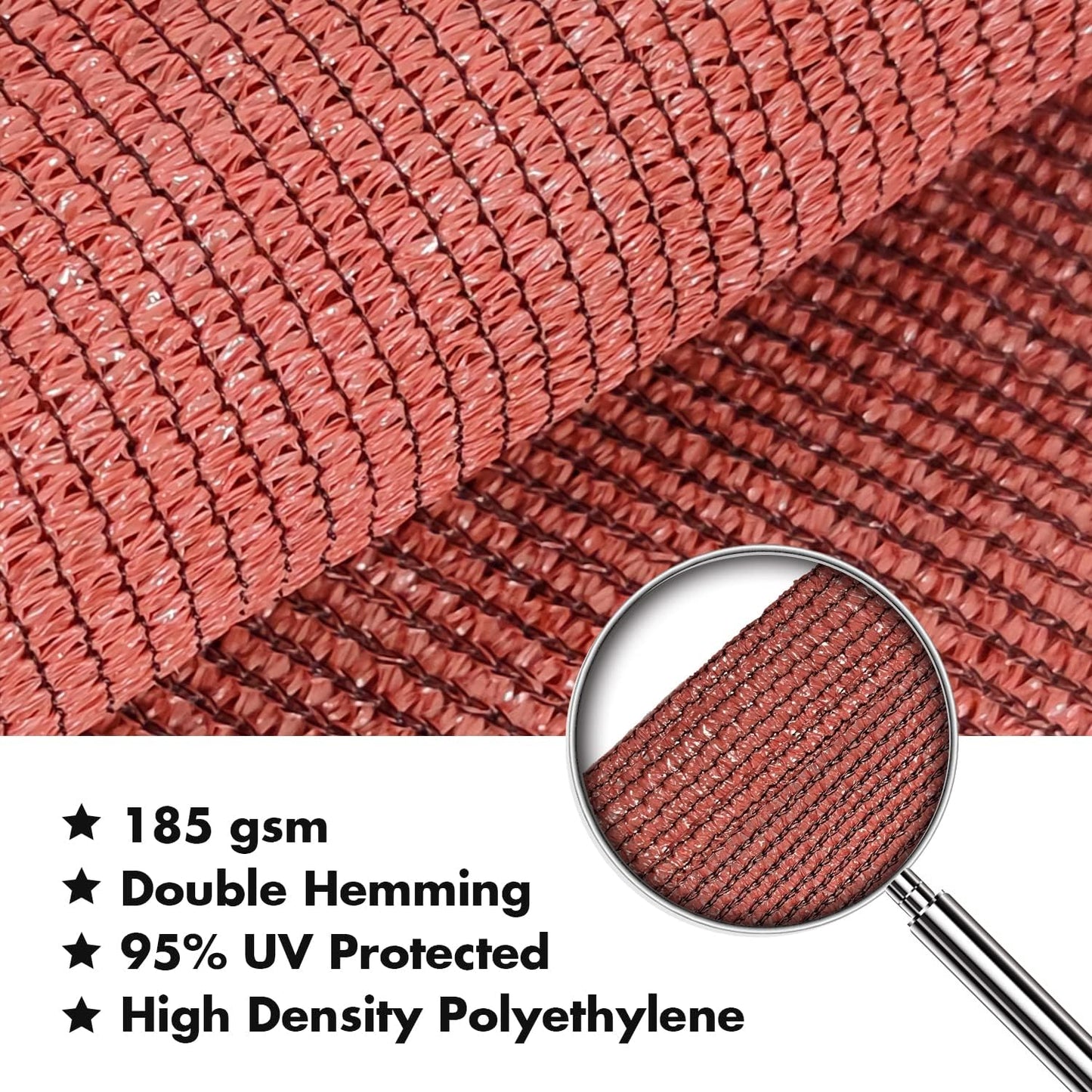 KANAGAWA 10'X16' Rust Red Custom Size Sun Shade Sail Rectangle UV Block Canopy Cover for Patio Backyard Lawn Garden Outdoor (Customized Available)