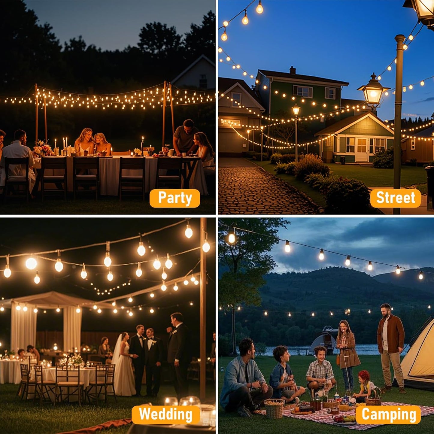Solar String Lights Outdoor Waterproof, 100FT Solar Powered Outdoor Lights with Remote, 52 Shatterproof with Edison Bulbs, LED String SolarLights for Garden, Backyard, Parties