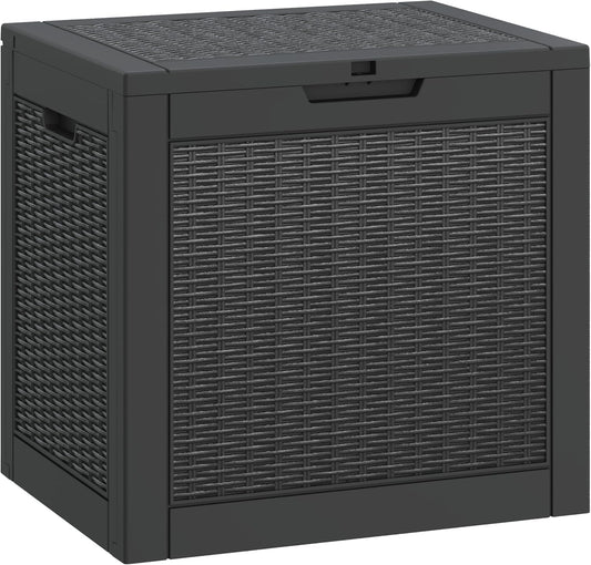 Deck Box, 31 Gallon Resin Outdoor Storage Box, Waterproof and UV Resistant Lightweight Storage Deck Box for Garden Tools, Supplies