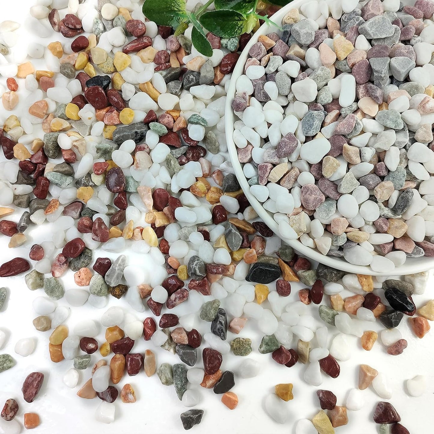 5lbs Mixed Color Pebbles for Plants, 3/8inch Small Rocks for Succulent Cactus Planters, Natural Polished Pebbles, River Rocks for Plants, Vases, Garden