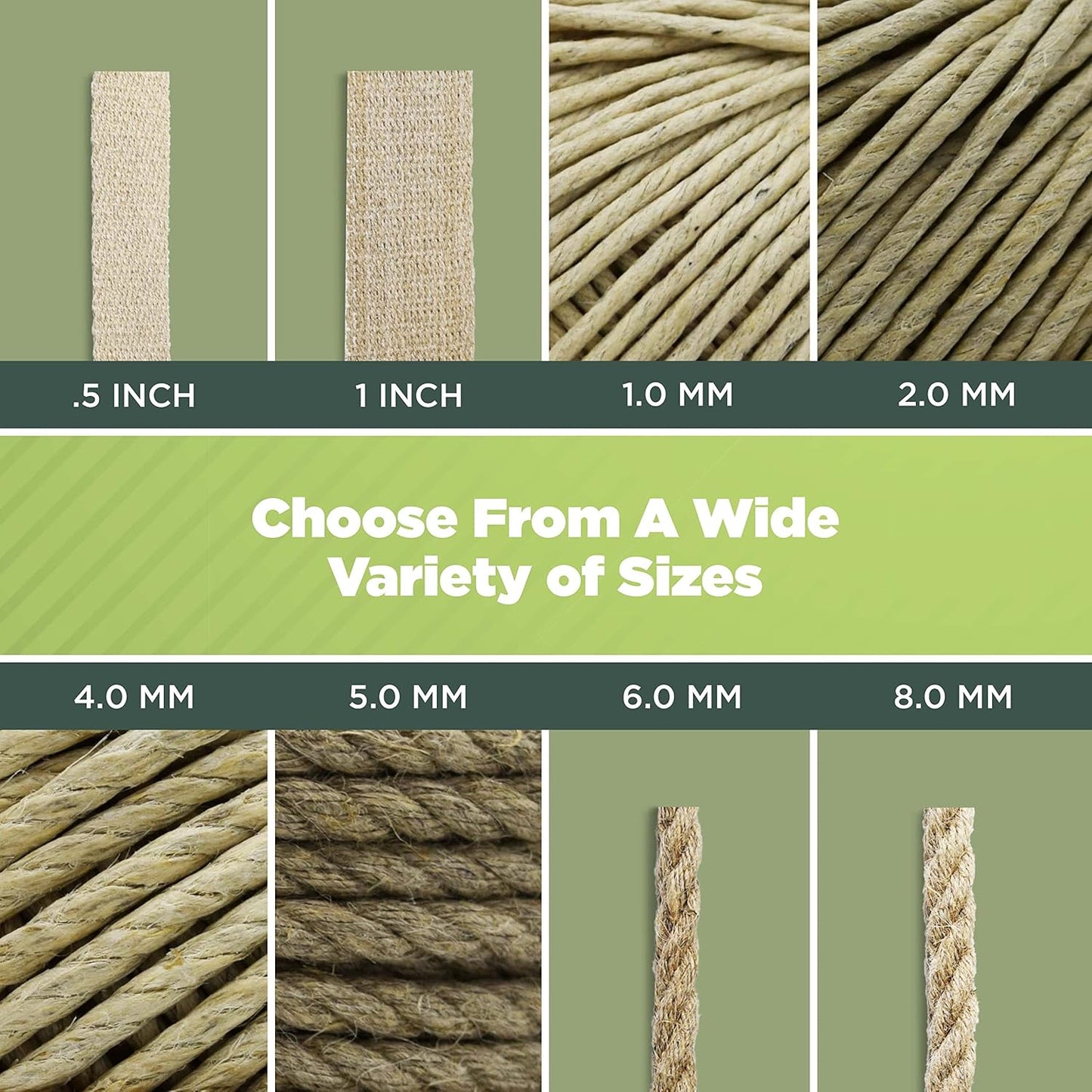 Hemp Twine for Gardening - Twine for Crafts - Organic Natural Hemp String for Jewelry Making - Strong Durable Cord for Decoration, Macrame + Cooking - 0.5MM, 100G/430 Ft. - 8 lb. Test Strength - NAT