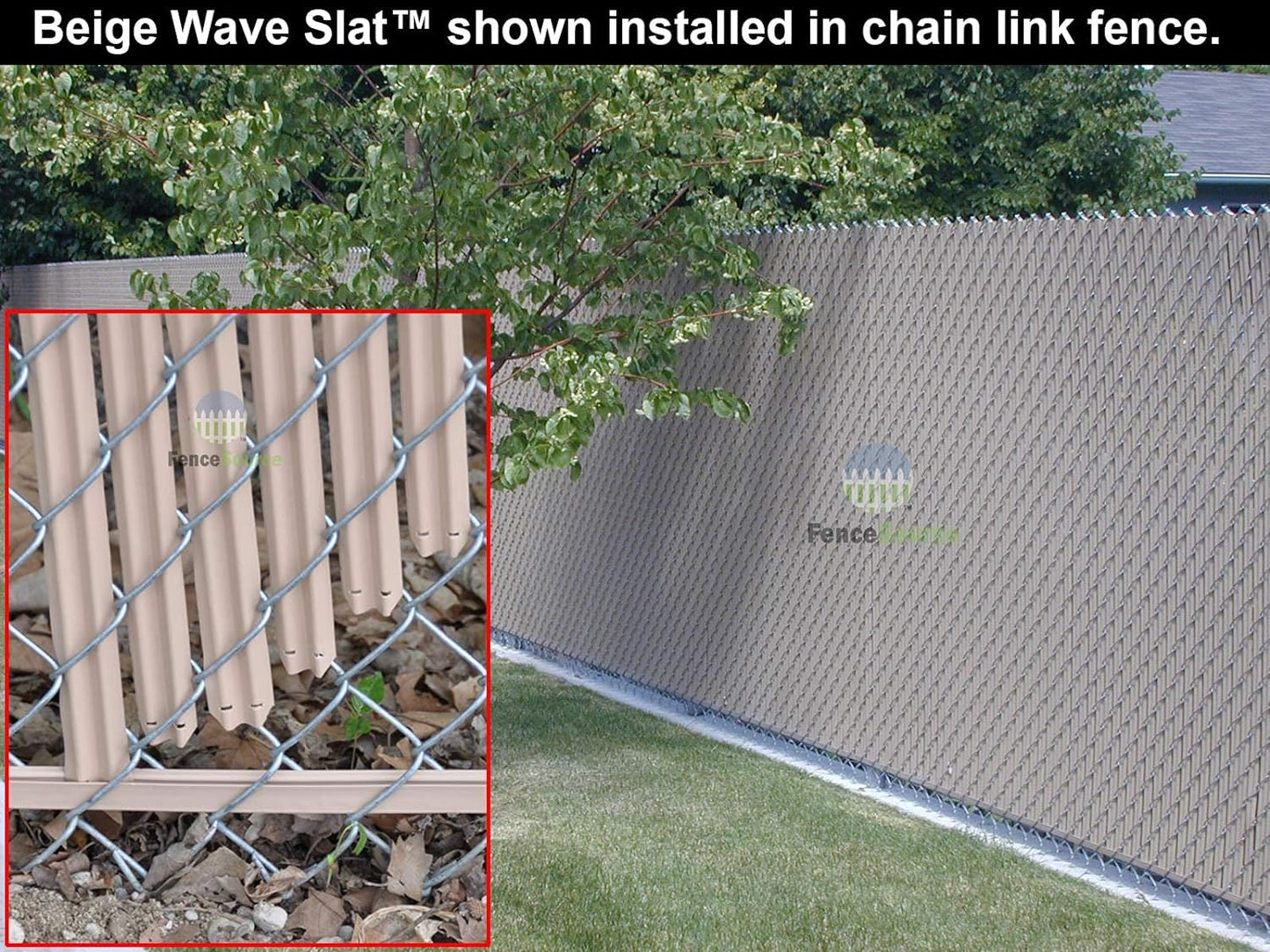 Wave Slat (9 Colors) Single Wall Bottom Locking Privacy Slat for 4', 5', 6', 7' and 8' Chain Link Fence (5 ft, Brown)