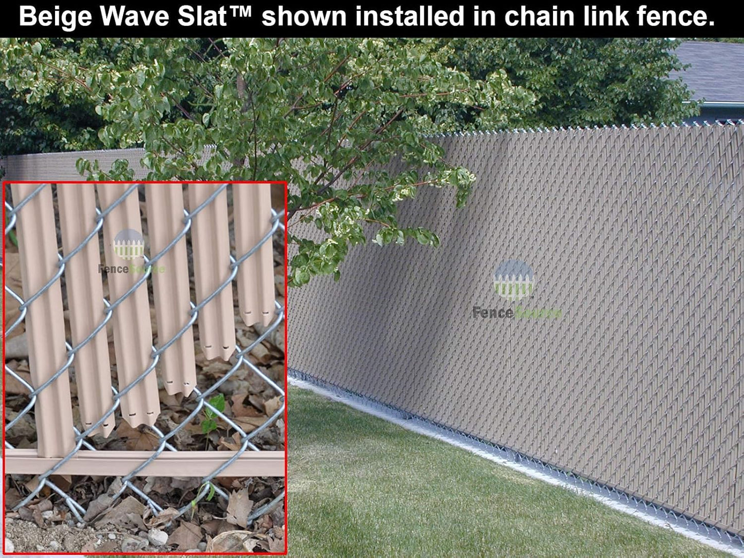 Wave Slat (9 Colors) Single Wall Bottom Locking Privacy Slat for 4', 5', 6', 7' and 8' Chain Link Fence (7 ft, Brown)