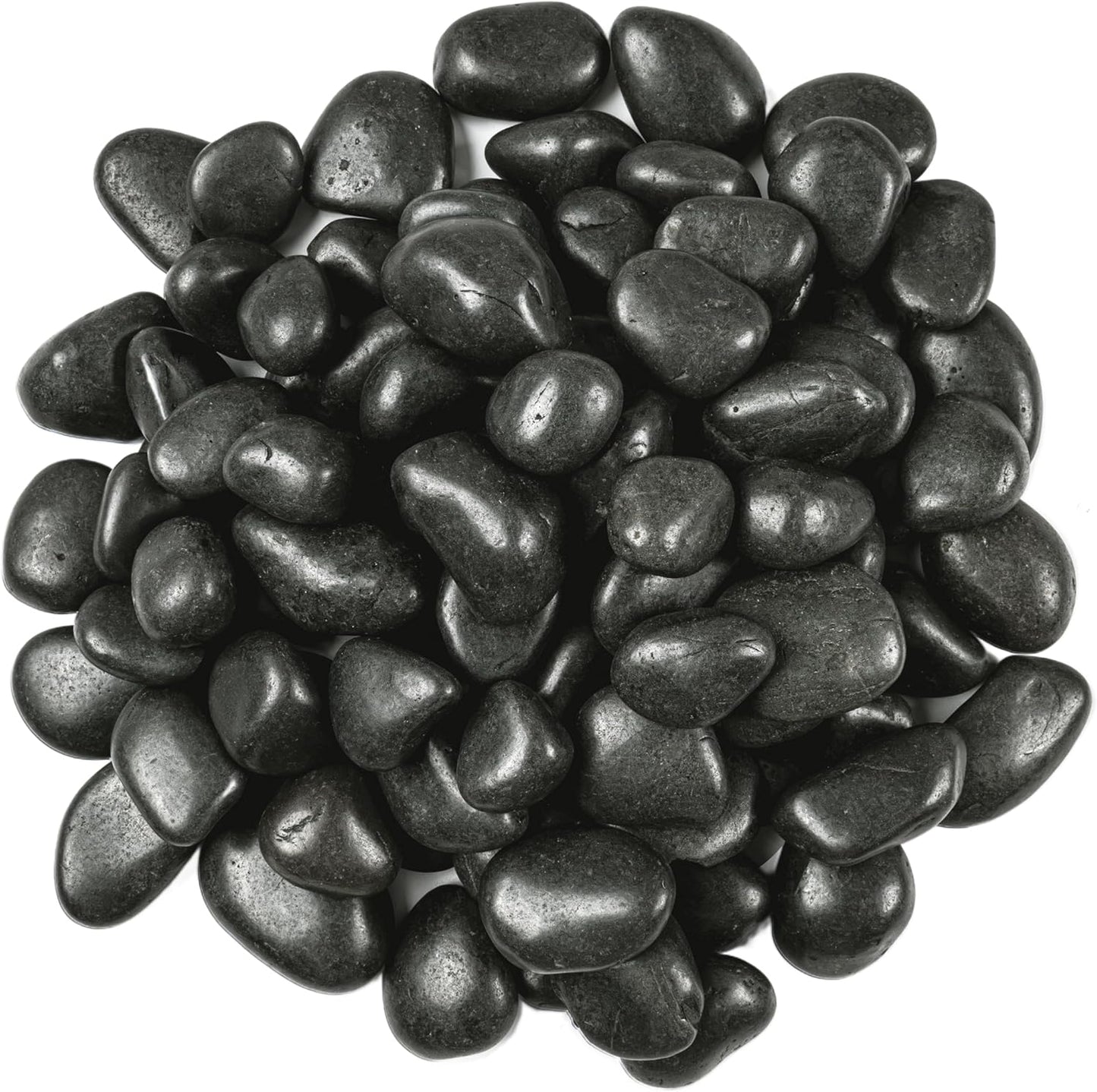 MSI Decorative Polished Black Pebbles, 0.8 inch - 1.2 inch, 40 lb. Bag(Pallet/ 55 Bags)
