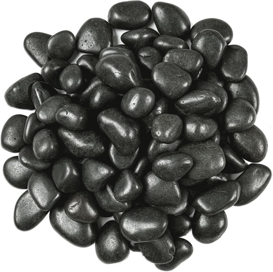 MSI Decorative Polished Black Pebbles, 0.8 inch - 1.2 inch, 40 lb. Bag(Pallet/ 55 Bags)