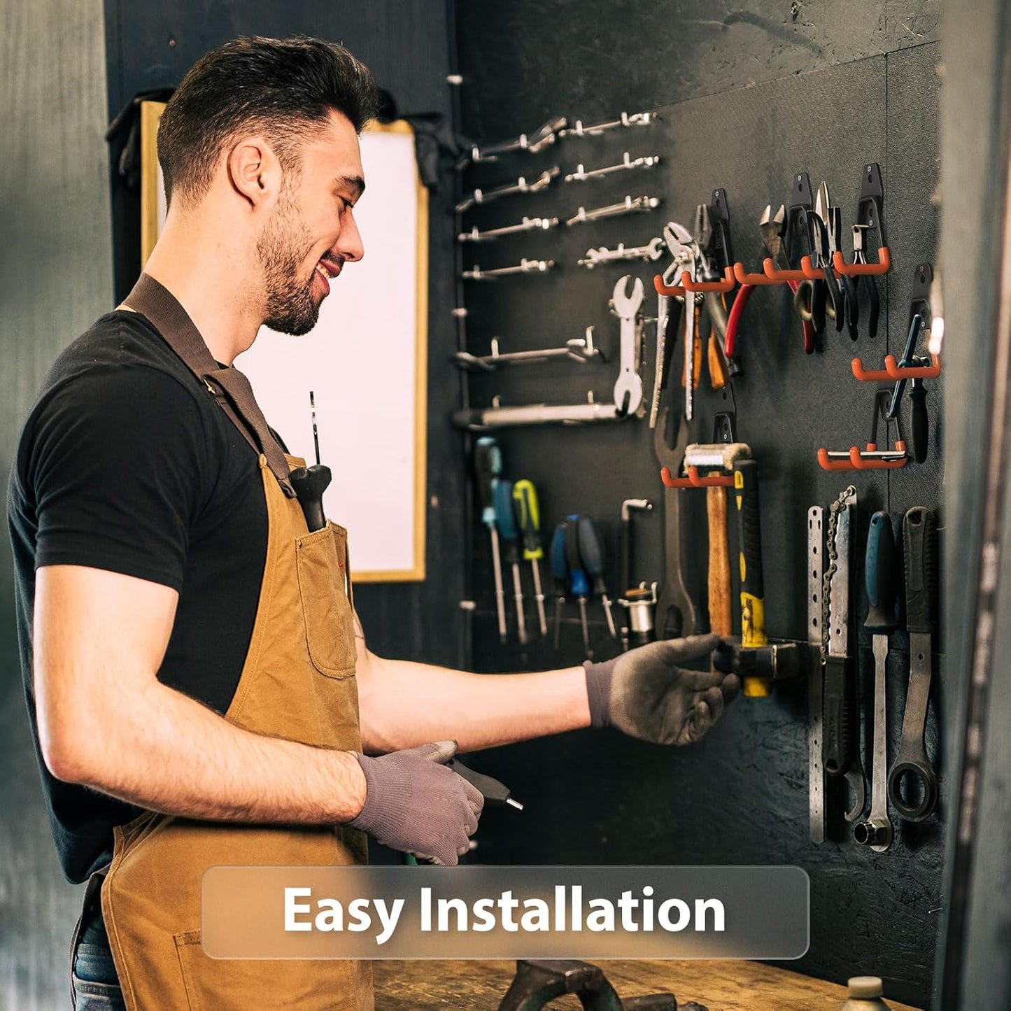 Utility Steel Wall Mount Heavy Duty Garage Hooks with Anti-Slip Coating,Storage More Yard,Garden and Power Tools and for Hanging Hose,Ladder and Bike(4 Pack 4.5x2.75 inch)