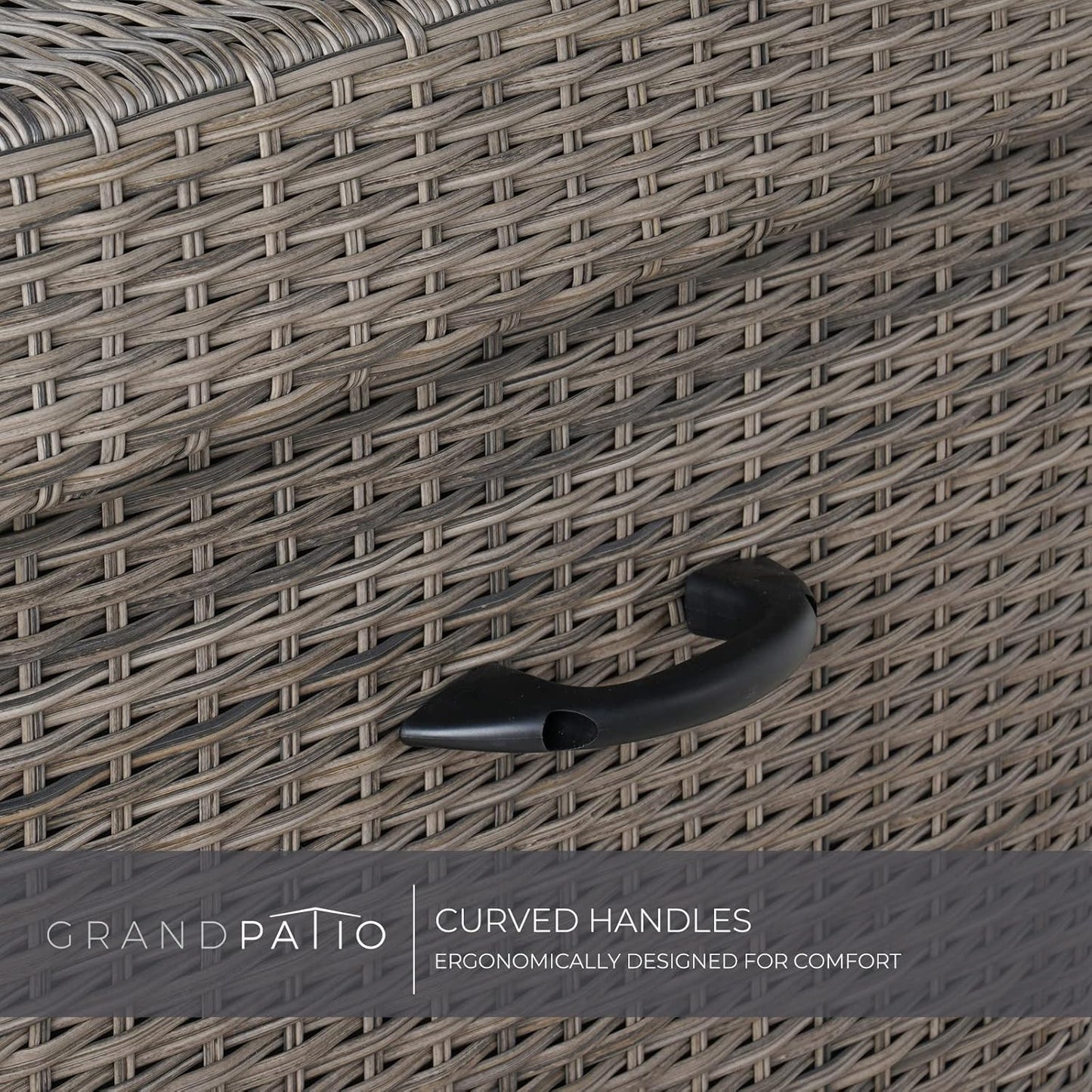 Grand patio 170 Gallon Deck Storage Box Deck Box Outdoor Storage Box Indoor Wicker Storage Bin Patio Storage Box for Patio Furniture Cushions Garden Tools Pool Accessories, Light Brown