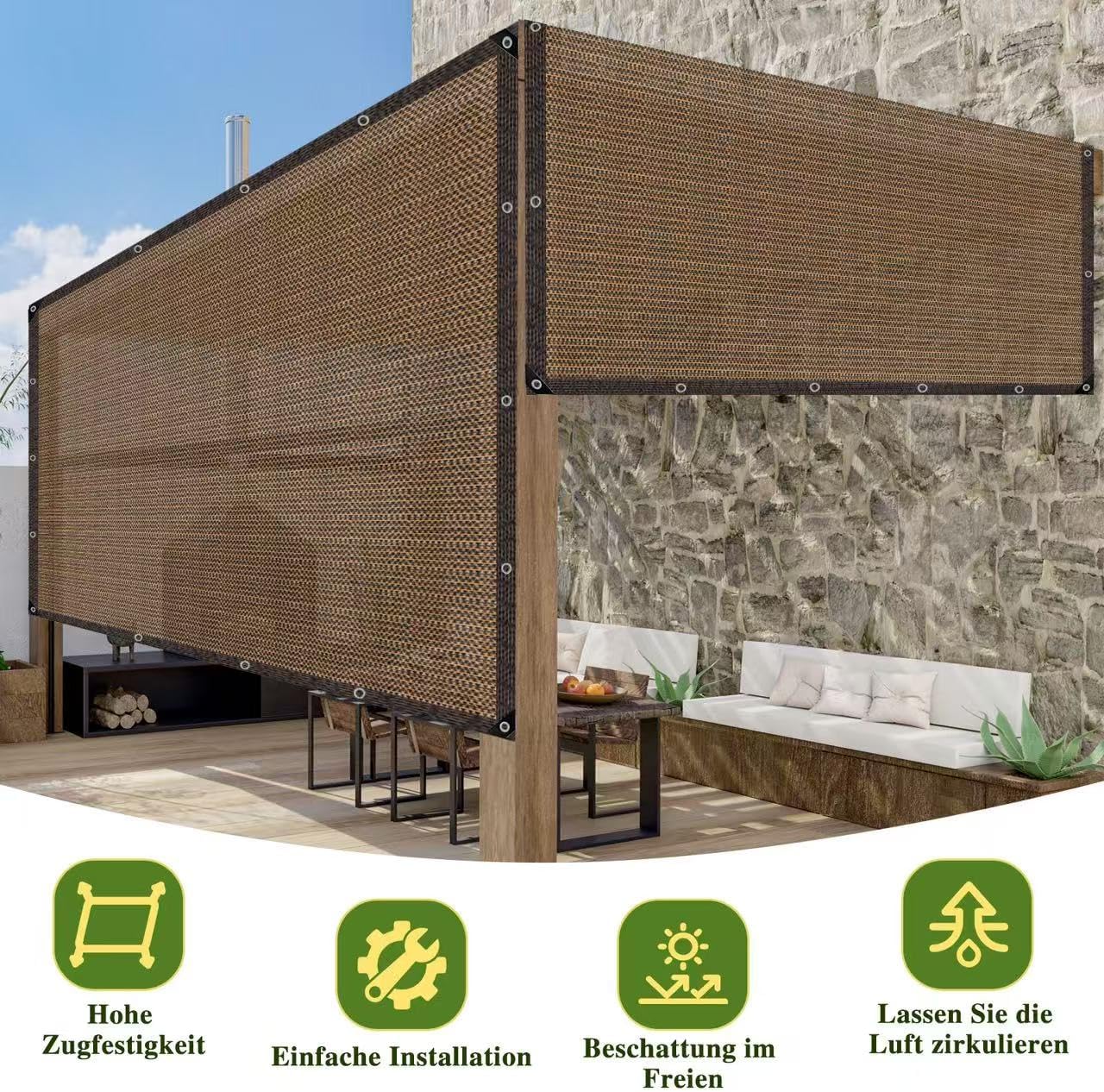 Shade Cloth for Garden,80% Mesh Tarp with Grommets Shade Cloth for Greenhouse,Patio,Vegetables,Plants Cover and Chicken Coops,Coffee Shade Net for Outdoor Garden