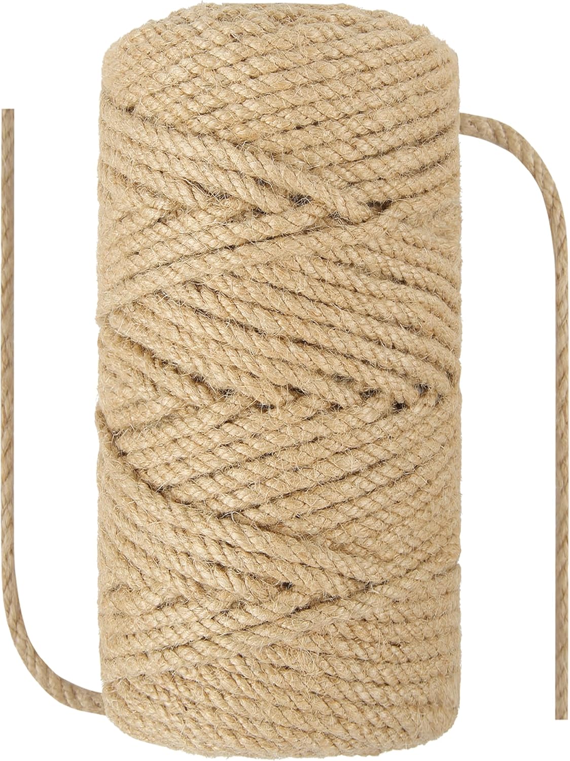 1/5 in (5 mm) X 164 Ft (50 Meters) Natural Sisal Hemp Rope Heavy Duty Thick Twine for Cat Scratcher Post Tree, Garden, Binding, Crafts Packing Material