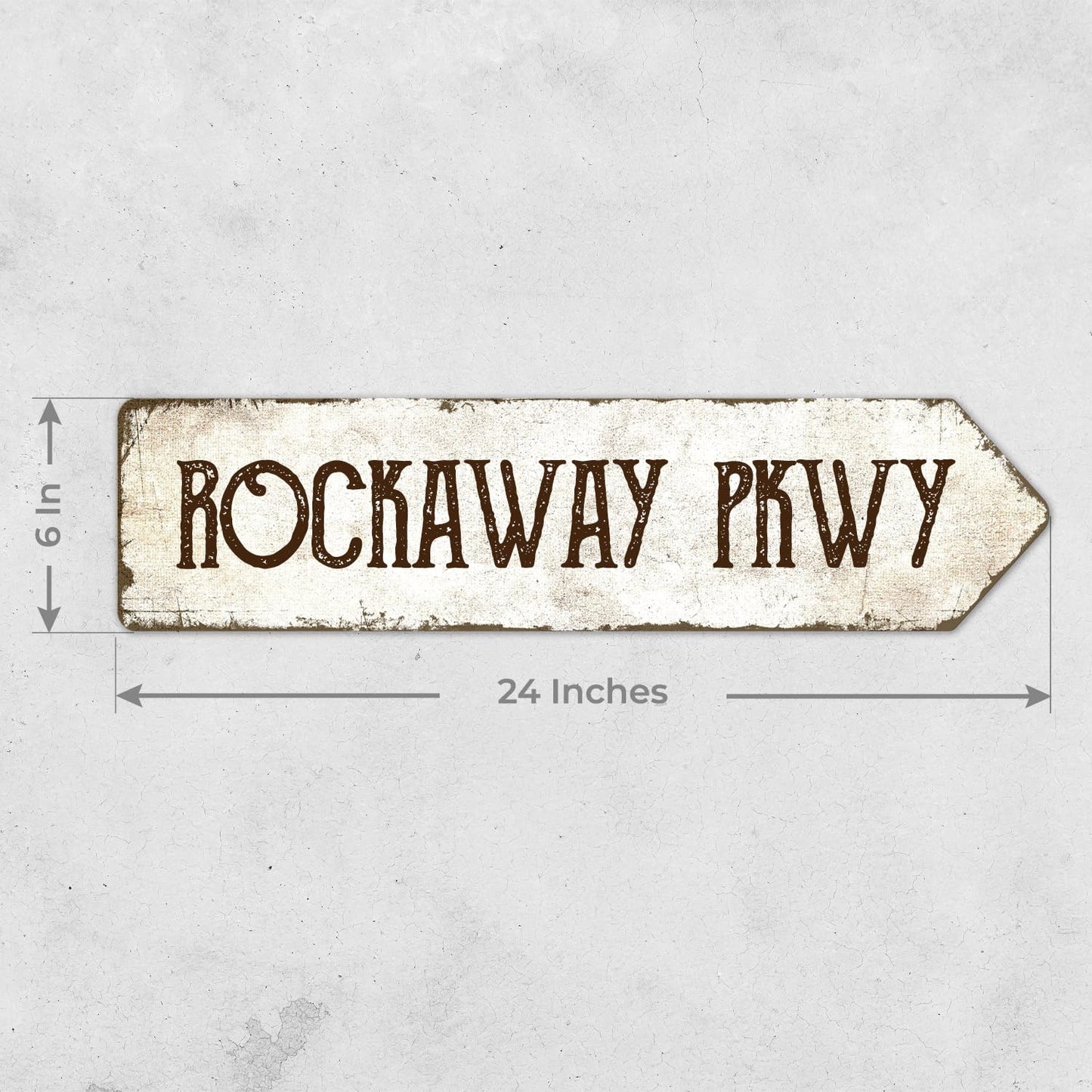 Rustic Custom Sign, Personalized Right Directional Metal Composite Street Sign for Indoor and Outdoor Use 6x24 Inches, ACM Made in the USA