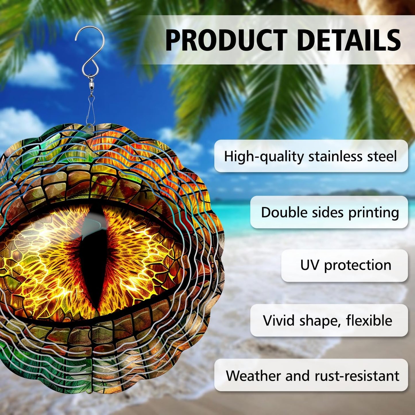 Dragon Eye Wind Spinner - Unique 3D Hanging Wind Spinner for Yard and Garden