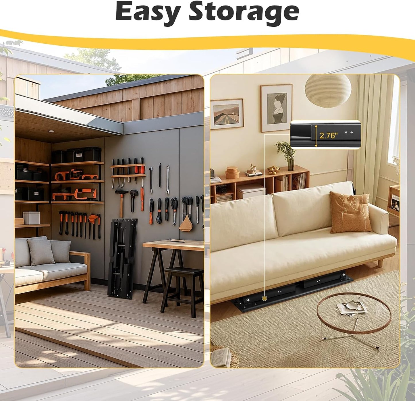 TECSPACE 2-Person Instant Folding Bench, 330 LBS Capacity Lightweight Aluminum Foldable Bench, No Assembly Required, Sets Up in 3 Seconds