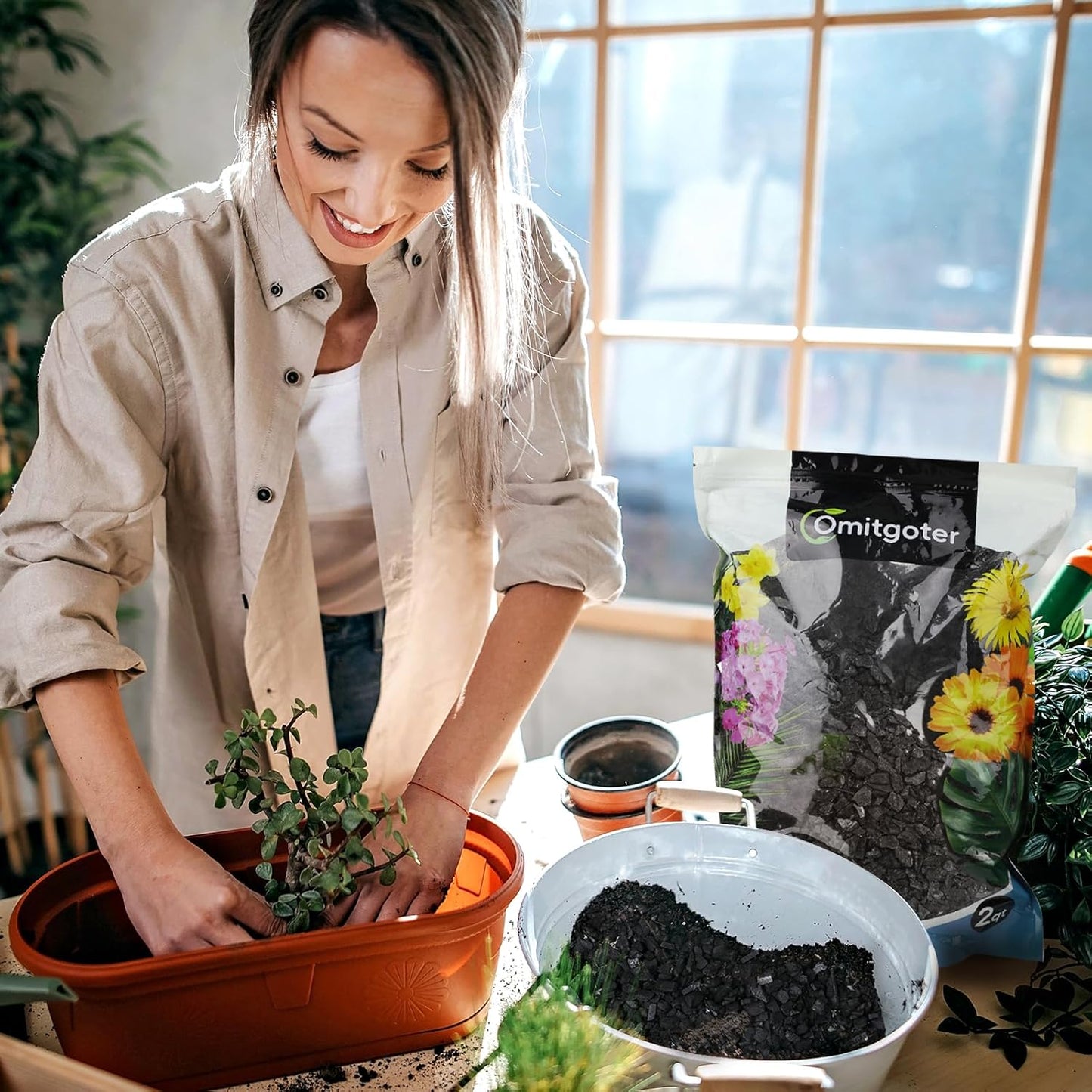Horticultural Charcoal 4qt for Plants, Actived Charcoal Terrarium Supplies, Suitable for Indoor Plants, Succulent, Orchid, Cactus, Bonsai