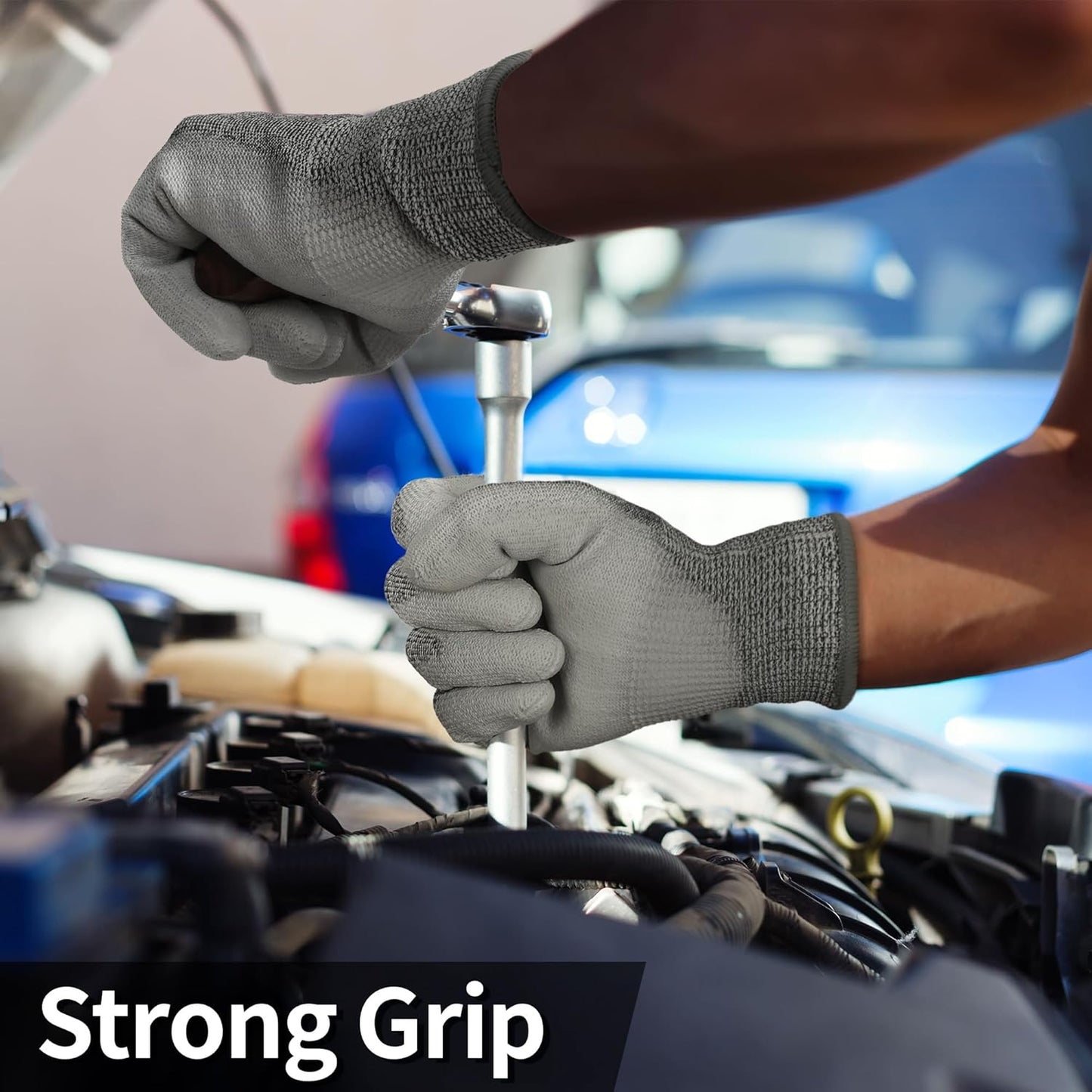 240 Pairs ANSI A5 Cut Resistant Work Gloves, Cut Proof Gloves with PU Coating, Used for Metal Fabrication, WoodWorking, Construction, Non Slip, Durable, S, CR3088