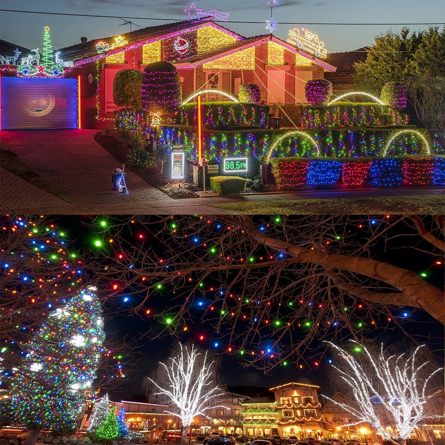 WATERGLIDE 1000 LED Christmas String Lights, 328 FT Green Wire LED Decorative Fairy Lights with Remote & 8 Modes, Waterproof for Outdoor Xmas Holiday Party Garden Wedding Home Decor, Multicolor