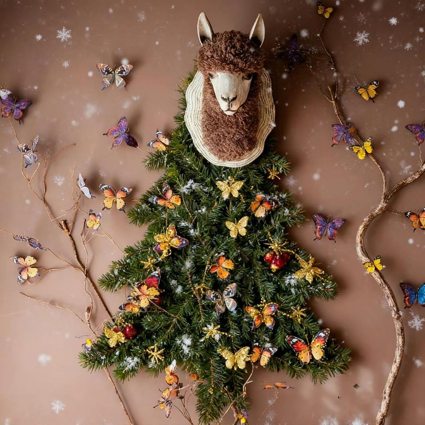 Artificial Butterfly, Silk Butterflys, Butterflies for Crafts for Floral Arrangements, 3D Butterfly Stakes Decor, Christmas Tree Decor, New Year Party Supplies