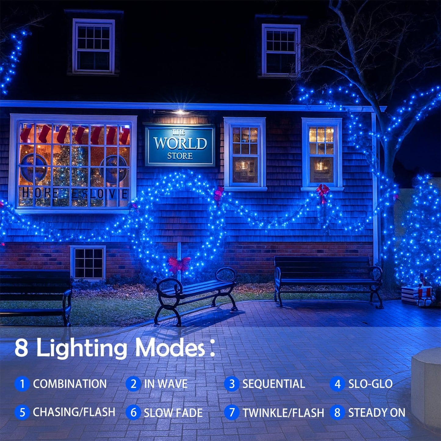 Extra-Long Solar String Lights Outdoor, 4-Pack 400 LED Solar Fairy Lights for Outside Waterproof, Copper Wire 8 Modes Solar Twinkle Fairy Light for Xmas Tree Garden Party Wedding Decor(Blue)