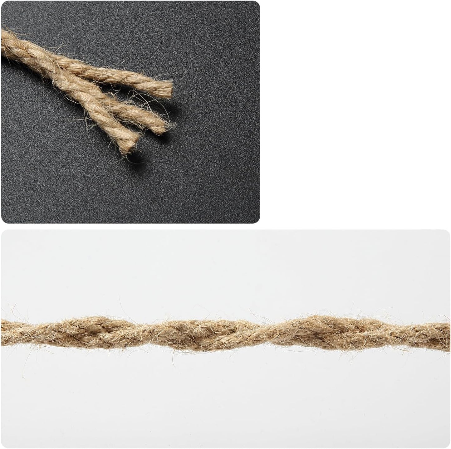 1/6 in (4mm) X 164 Ft (50meter) Natural Sisal Hemp Rope Heavy Duty Thick Twine for Cat Scratcher Post Tree, Garden, Binding, Crafts Packing Material