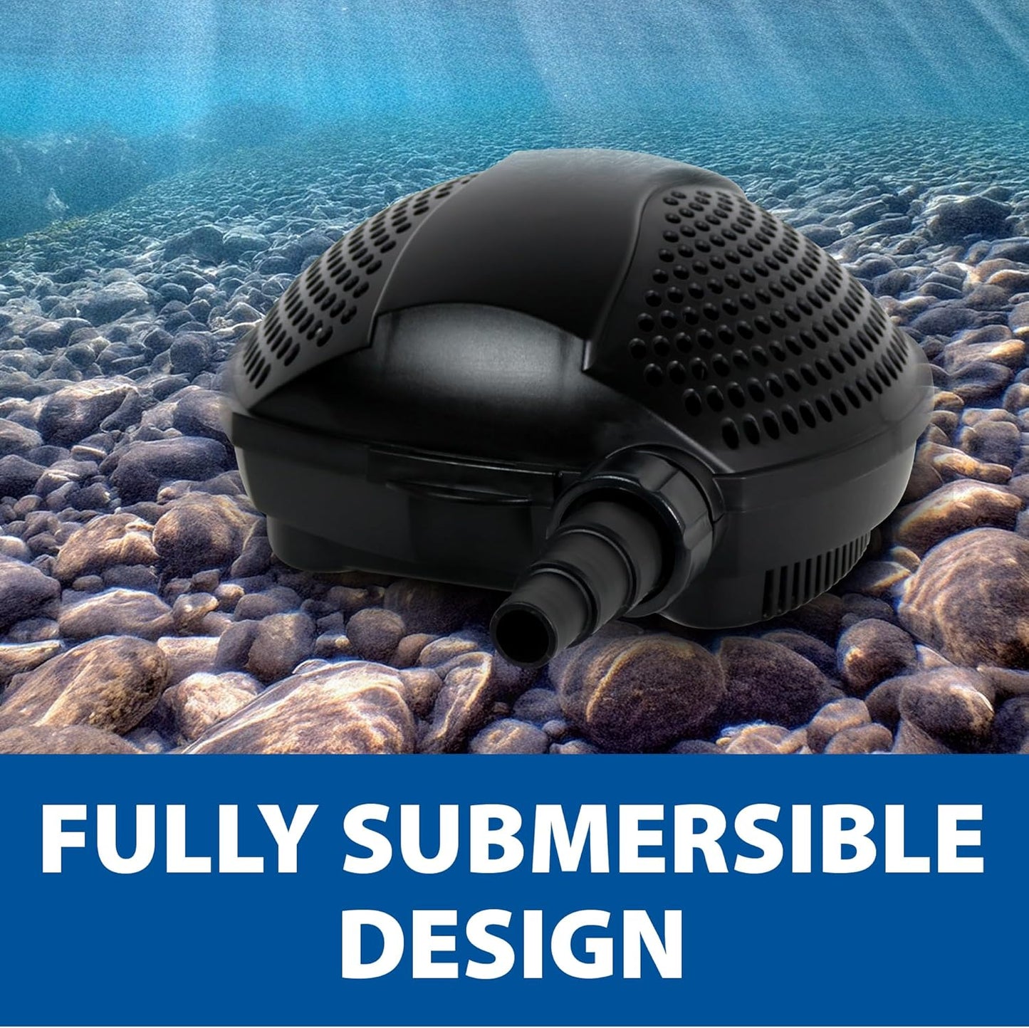 The Pond Guy SolidFlo G2 Submersible Pump for Small Ponds, Water Gardens & Waterfalls, Quiet, Durable, and Efficient Flow, Easy DIY Setup, 600 GPH