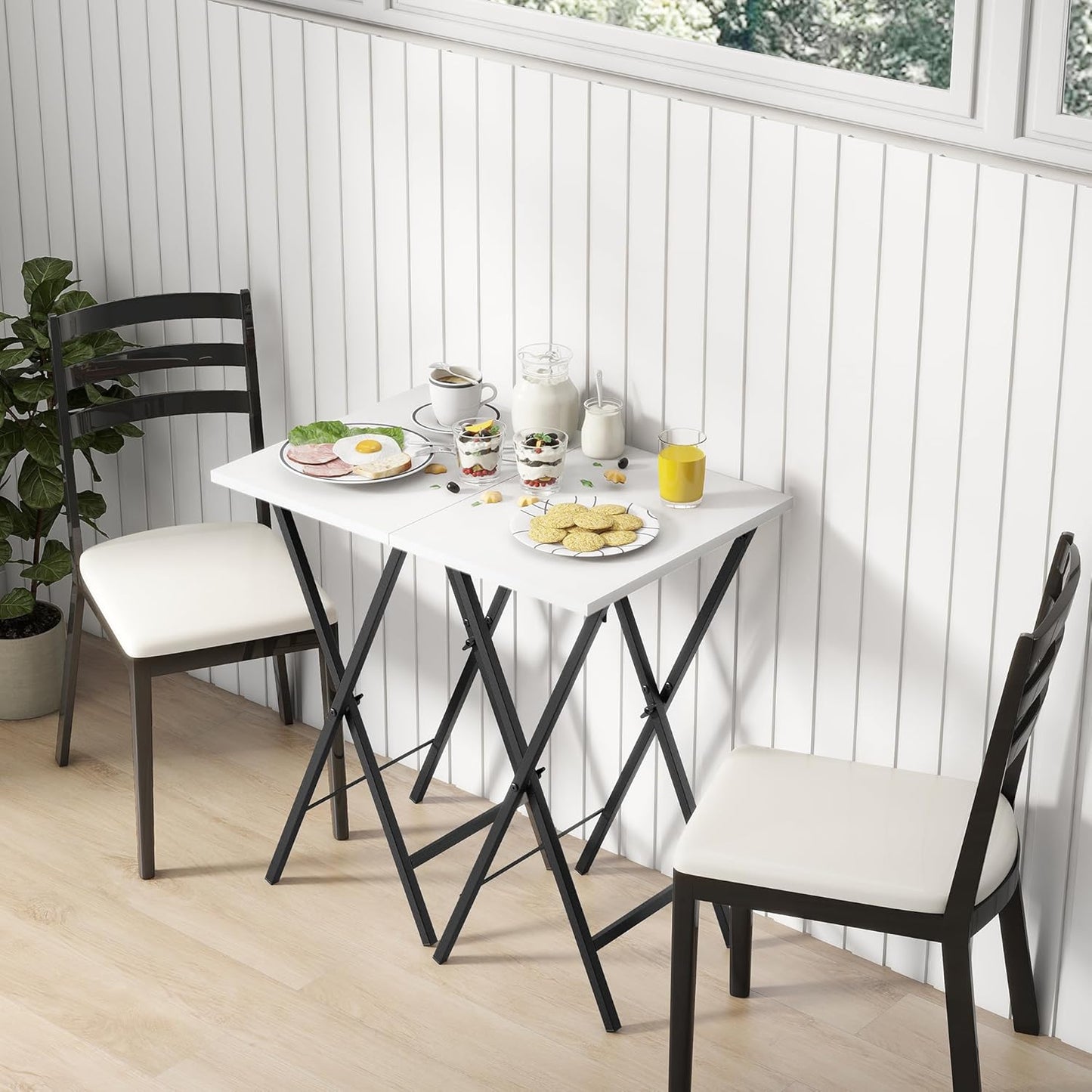 TV Tray Table Set of 2, TV Dinner Tray, Folding Table, Foldable TV-Trays, Side Table for Bed, Couch, Portable and Small Easy to Move