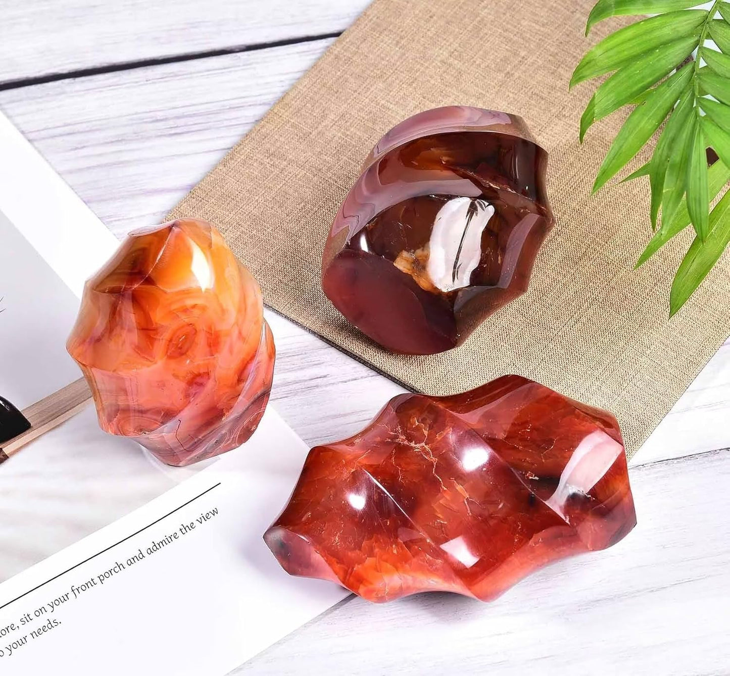 Red Agate Flame Shaped Stone Towers Obelisk Natural Healing Crystal Quartz Reiki Energy Decoration Home Office 2.2-2.8LBS