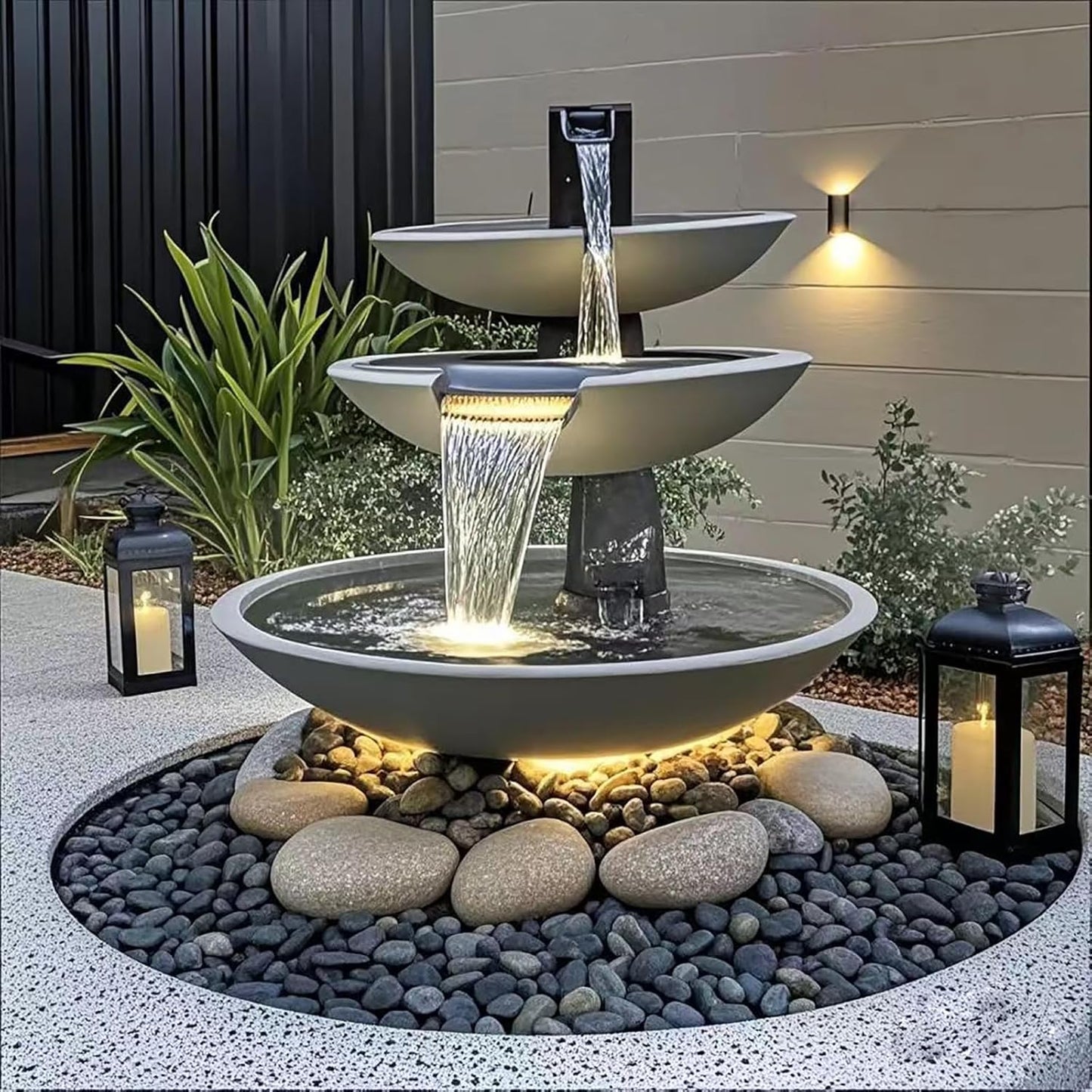 20 lbs Black River Rocks for Landscaping, 1-2 Inch Stones Natural Decorative Black Pebbles for Planters Aquarium Outdoor Garden Walkways Paving and Yards