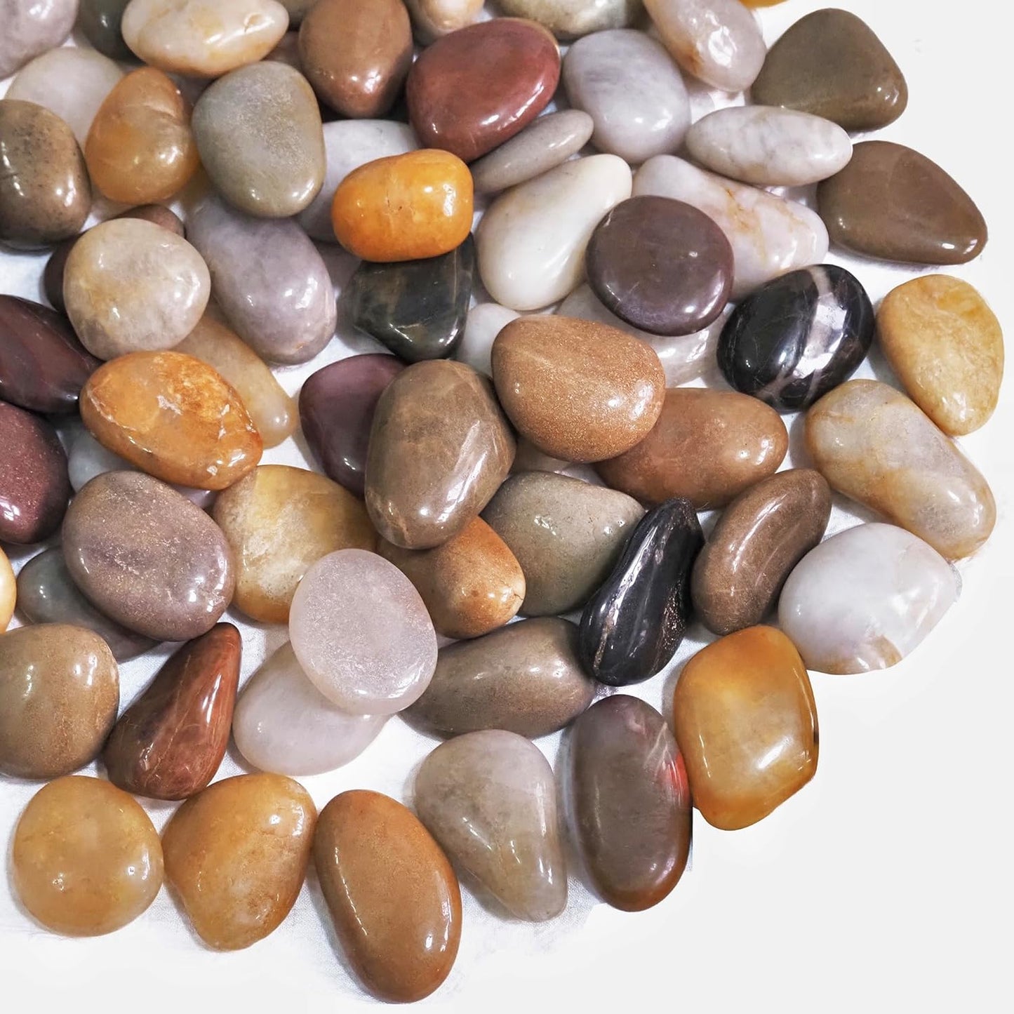 5lbs River Rocks, 1-2Inch Decorative Ornamental Natural Pebbles for Garden Couryard Landscaping Stones, Gravel Filler for Fish Tank,Vases,Home Decor,Aquariums,Animal Habitat, Mixed Color