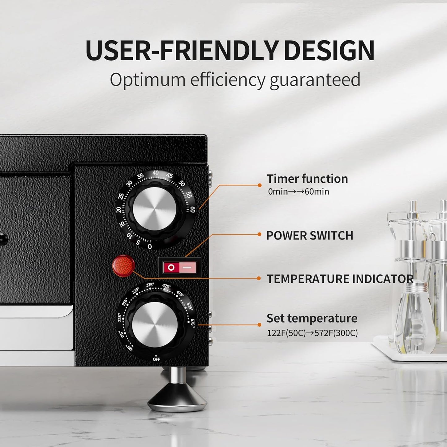 Electric Pizza Oven Indoor Countertop Pizza Oven Commercial Pizza Maker Machine for Home with Timer Stainless Steel Pizza Cooker, Suitable for Both Commercial and Home Use (Black1)