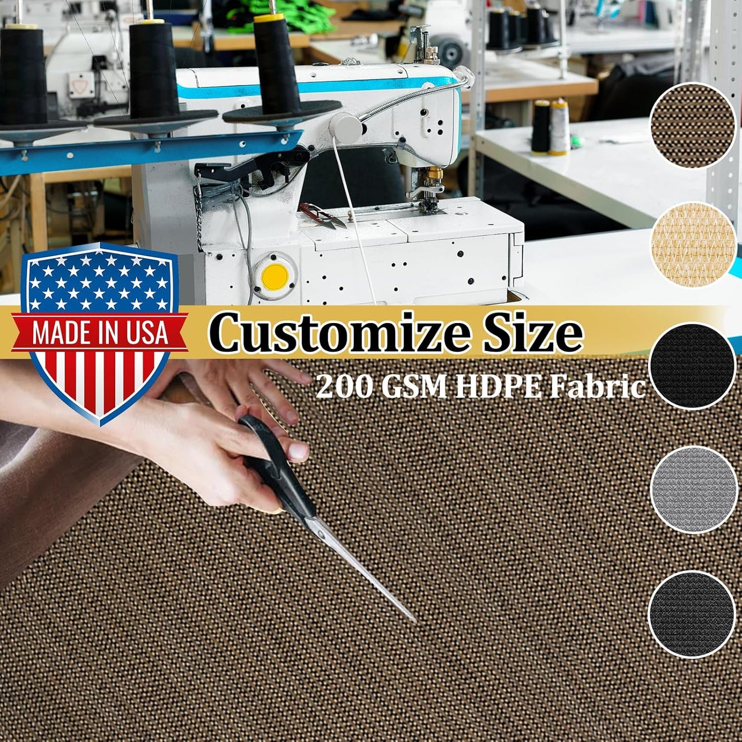 Shade&Beyond Customized Size 9' X 24' Shade Cloth with Grommets, 90% UV Protection UV Protection Mesh Tarp Sun Screens for Patio GN01, Mocha