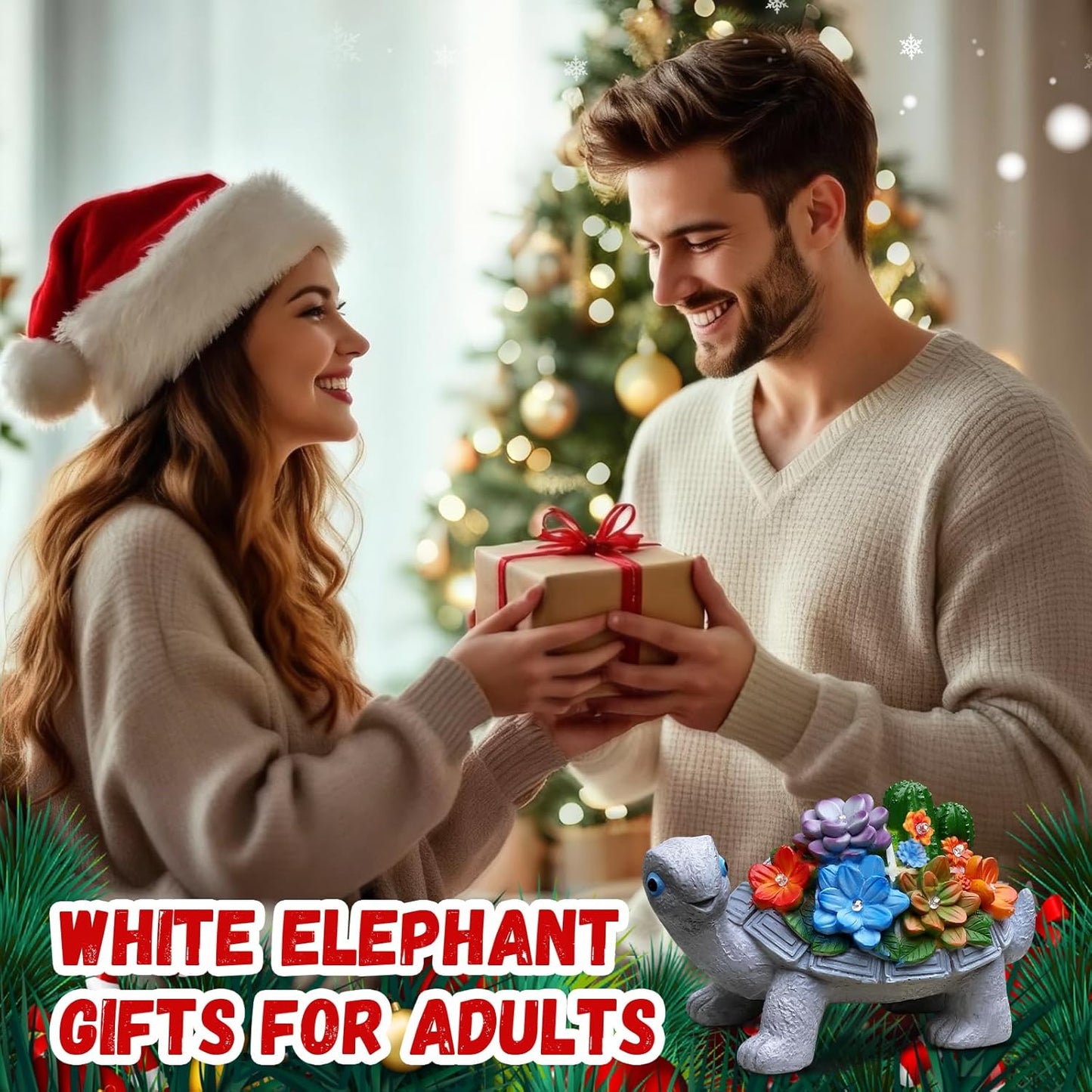 Linkax Christmas Gifts for Women Mom Grandma, Birthday White Elephant Gifts for Adults Her Sister,Turtle Statue Solar Lights Outdoor Garden Decor for Outside Yard Patio, House Warming Gift New Home