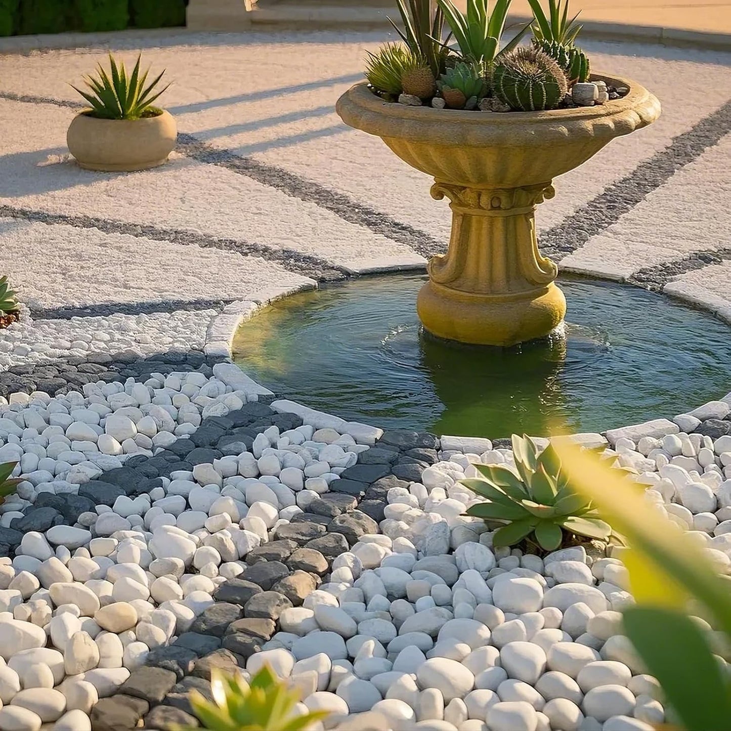 River Rocks, 40lbs White Pebbles for Indoor Plants, 1-2 Inch Aquarium Rocks, Natural Stones for Landscaping Garden Paving Plant Rocks Crafting Walkways