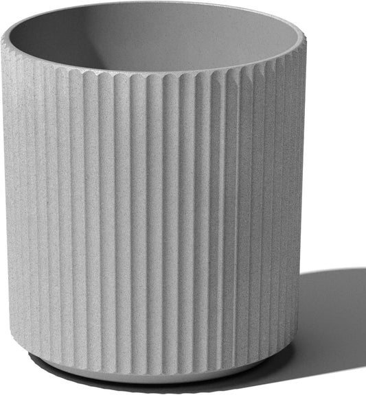 Veradek Demi Series Round Planter for Porch, Patio, Backyard | Durable Plastic-Concrete Material | Modern Décor for Tall Plants, Flowers
