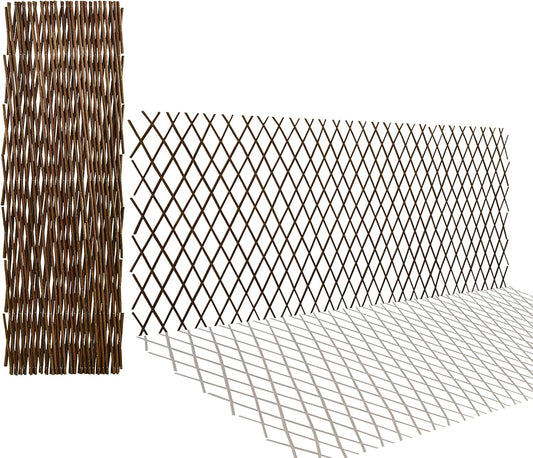 Expandable Willow Trellis for Climbing Plants Outdoors,Nature Garden Fence Lattice Panels for Outside Plant Support for Vine, Ivy, Rose, Cucumbers, Clematis 36x92 Inch(1PC)