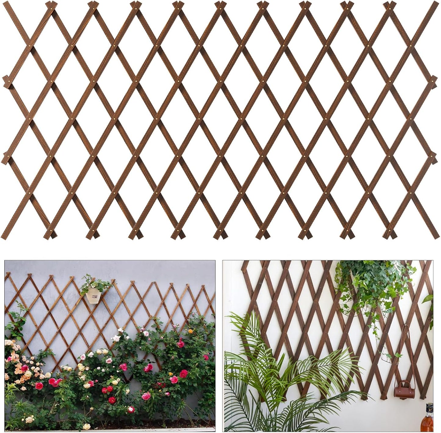 Expandable Garden Trellis, 37" x 90" Trellis for Climbing Plants Outdoor, Wooden Lattice Fence Wall Panel Lattice Panels for Outside, for Climbing Plants Vine Ivy Rose Cucumbers