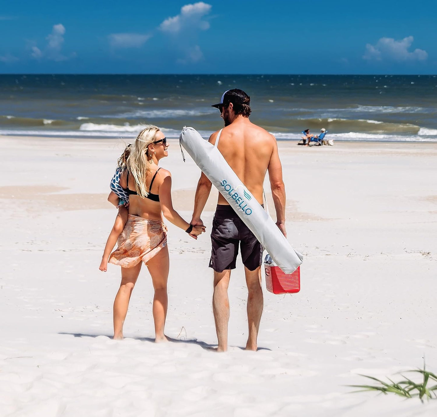 Solbello® Shade - The ultimate Wind-Driven® beach umbrella. Effortless to set up, lightweight, won't blow down the beach, UPF 50+ sun protection