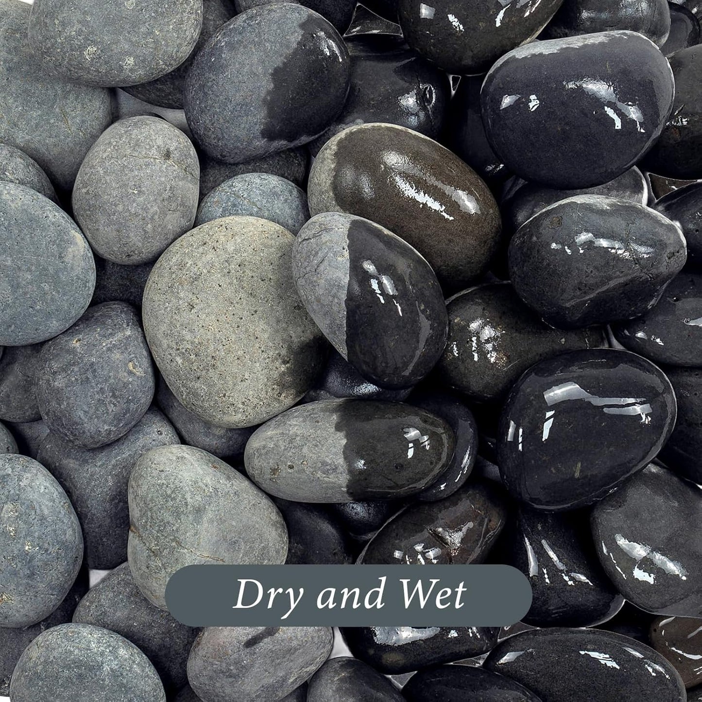 River Rocks, 20lbs Aquarium Rocks, 2-3 Inch Black Pebbles for Indoor Plants, Natural Stones for Landscaping Garden Paving Plant Rocks Crafting Walkways