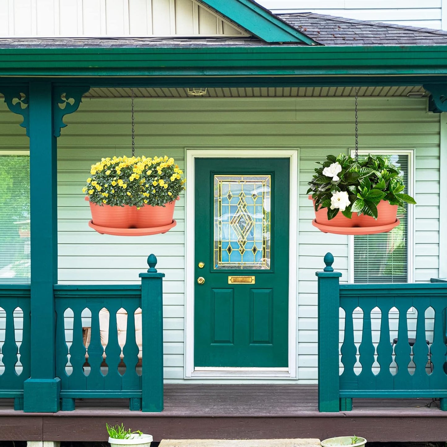 5 Tier Vertical Planters Stackable Gardening Planter for Strawberries, Flowers, Herb and Vegetables, Brick Red